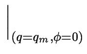 $\displaystyle \left.\vphantom{ \partial_{\phi \phi} \Re e \left[ \omega(q,\phi) \right] \frac{}{} }\right\vert _{(q=q_m,\phi=0)}^{}$